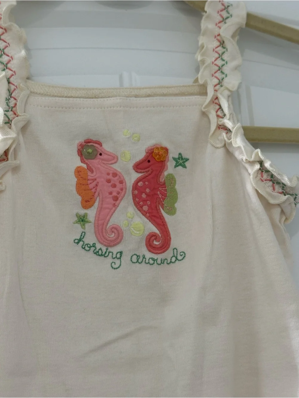 Vintage Gymboree Horsing Around Seahorse Tank Top Size 4T 2007 Coral Reef Line